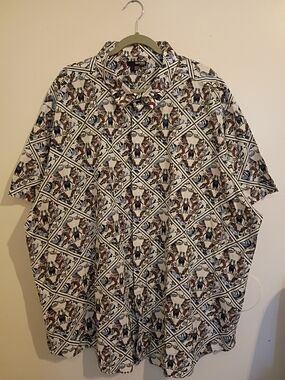 Murano Men's Multicolor Slim Fit Shirt With Rabbit Designs Sz 4XB